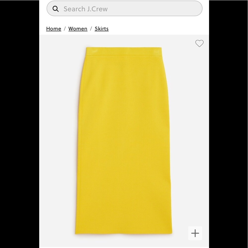 Jcrew yellow bandage midi skirt
